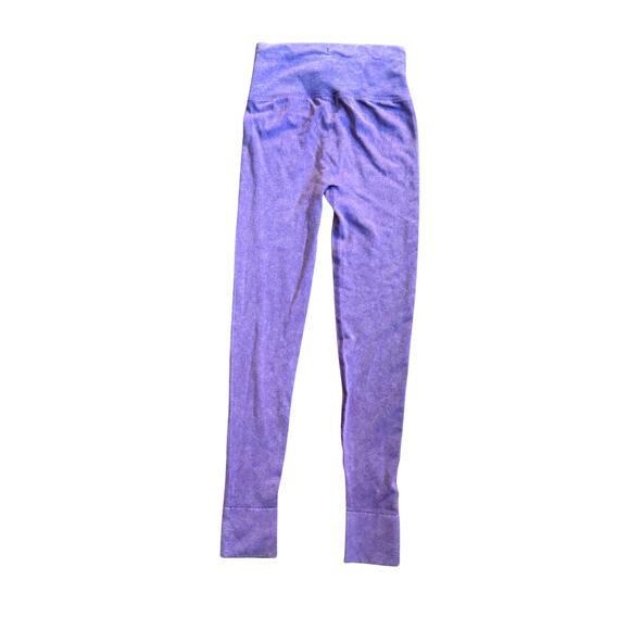 NOWT free People Movement Ribbed High Waisted Draw String Leggings Purple - xs - Picture 6 of 13